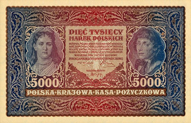 banknoty,monety polskie i nie tylko - 5000mkp1920A.jpg