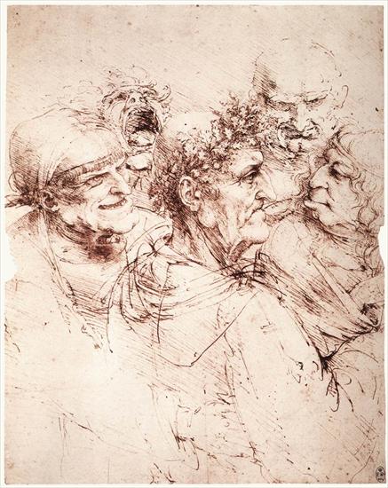 Studies  drawings - Study of five grotesque heads1494Royal Library, Windsor.bmp
