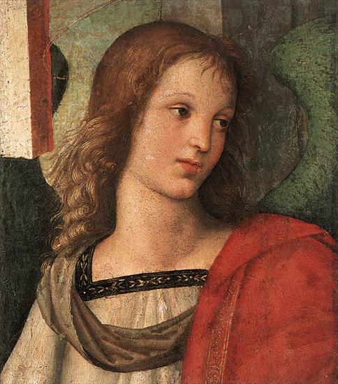 Early paintings up to 1504 - Rafael - Anioł - fr. ołtarza Baronci - Museum Tosio Martinengo- Brescia 1500-1501.bmp