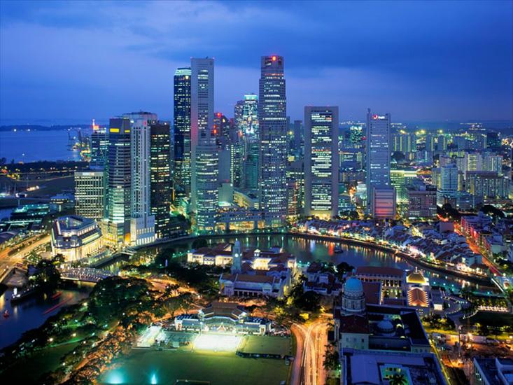 TAPETY ZNANE MIEJSCA ŚWIATA - Aerial View-Singapore City.jpg