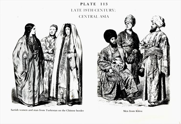 Moda z dawnych wieków - Planche 113b Fin du XIX Sicle, Asie Centrale, Late 19Th Century, Central Asia.jpg