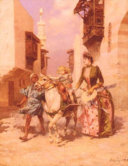 Orientalist Art Paintings - różni artyści - Ludovico Marchetti - An Exotic Pony Ride.jpg