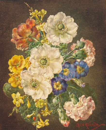 Cecil Kennedy - Anemones, Carnations and Polyanthus.jpg