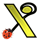 Żółte z biedronką - capital-yellow-ladybird-x-letter.gif