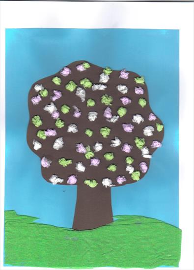 płatków i wacików kosmetycznych - Wiosenne drzewo.jpg