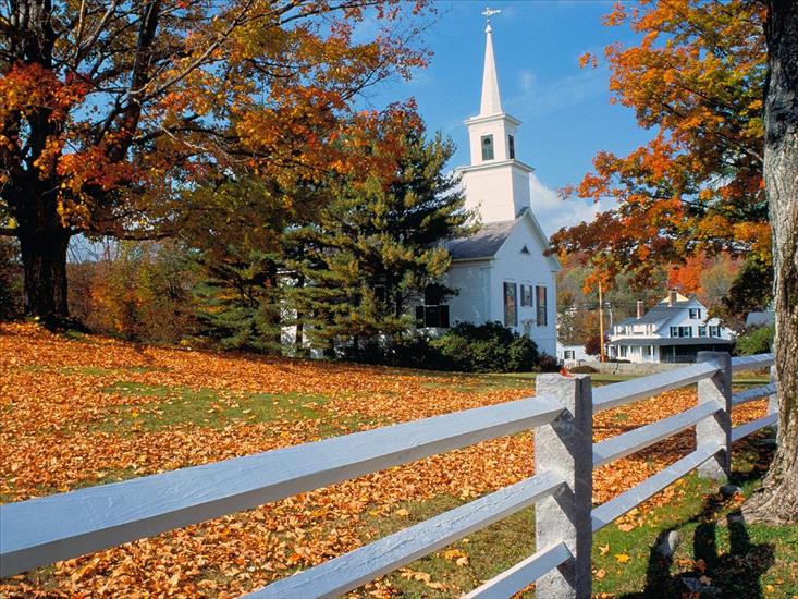 galeria-pejzaże, krajobrazy - Church in Fall Splendor, New England.jpg