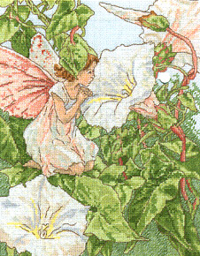 Wrozki i elfy - DMC  PC25 White Bindweed Fairy - Wrozka bialego powoju.jpeg