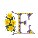 Alfabety z Bukietem kwiatów - 020 - E.gif
