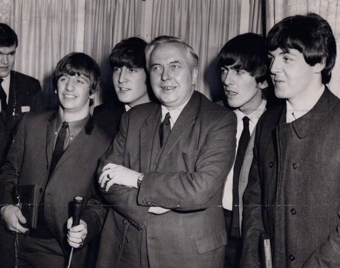 Beatles - Harold Wilson with The Beatlles 19 March 1964.jpg